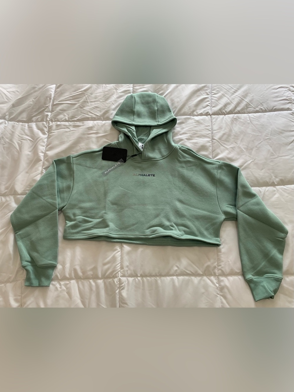 New Alphalete WOMEN'S TRILOGY CROP HOODIE Size M (colour-CELESTIAL BLUE)